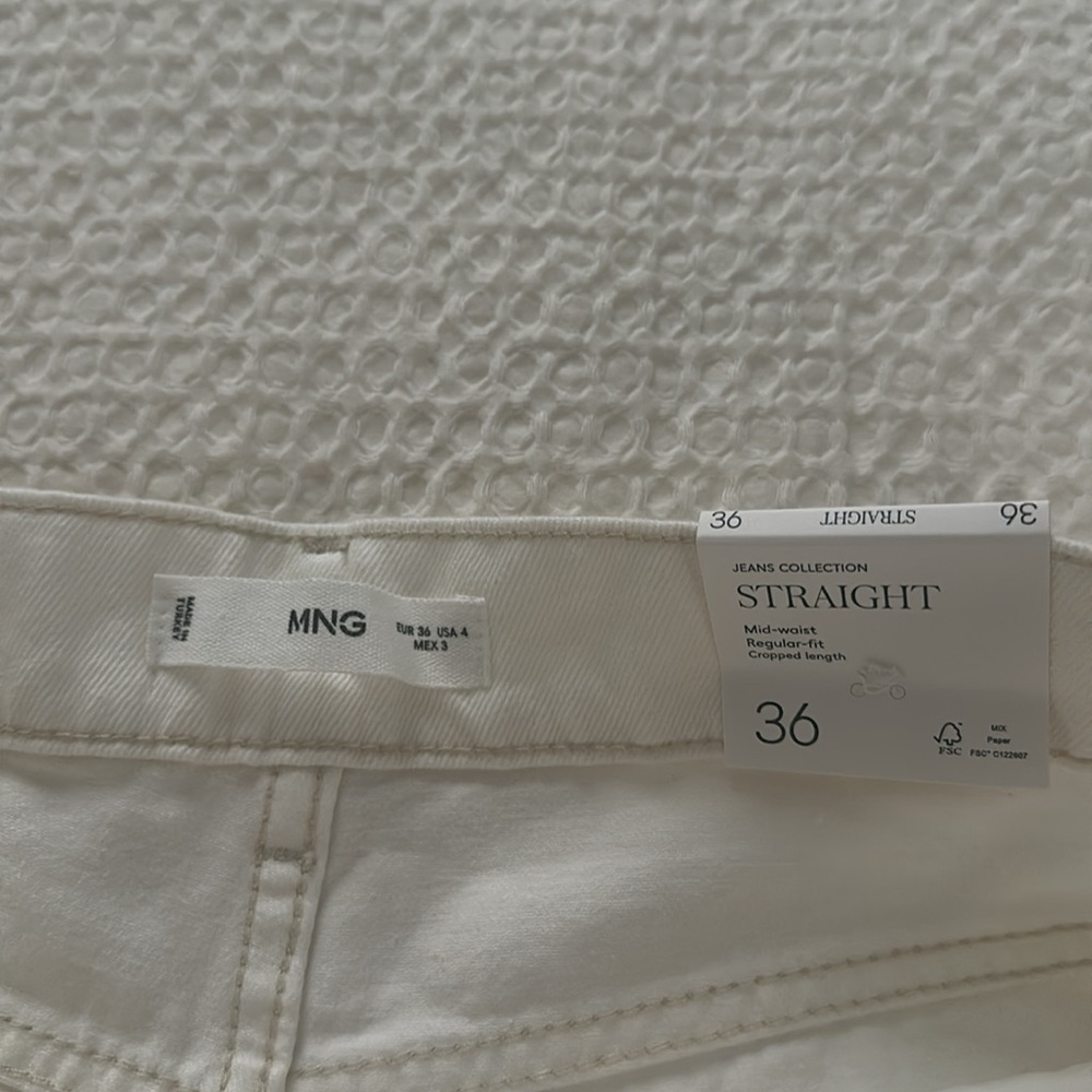 Mango White Patchwork Denim Jeans - image 5